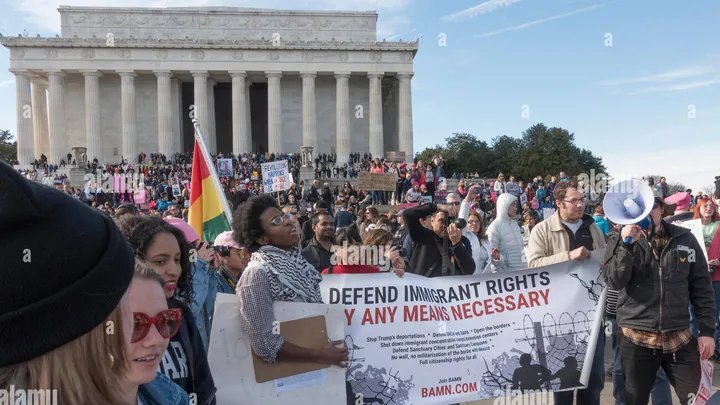 bamn marching for immigrant rights in washington dc